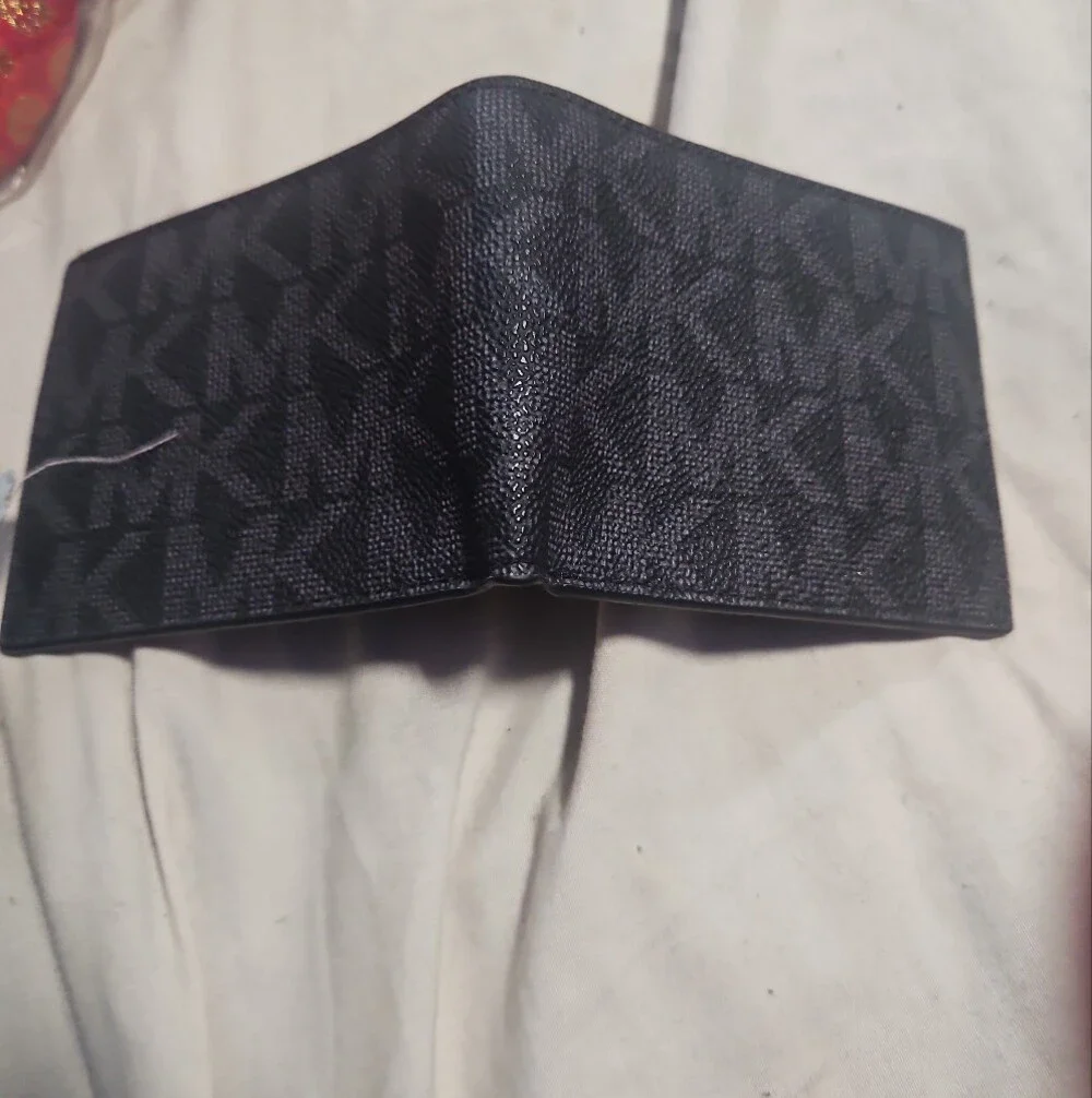 Michael Kors Black Textured Leather Card & Key Holder
